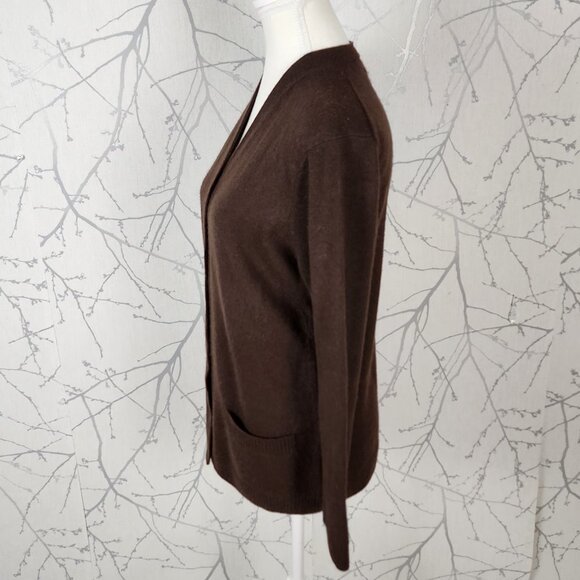 Jones New York Brown 100% Cashmere Button Front Cardigan - Picture 2 of 5
